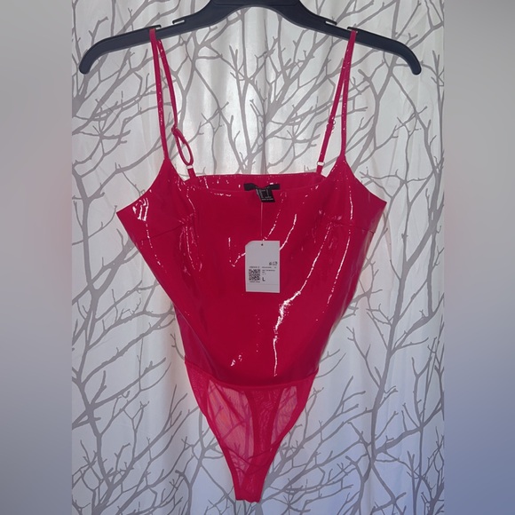 Forever 21 Shiny Red Bodysuit - Picture 1 of 4